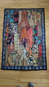 Purple Patchwork wall tapestry - Indian hippie - boho style wall hanging