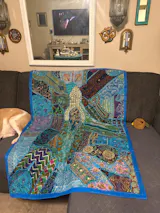Purple Patchwork wall tapestry - Indian hippie - boho style wall hanging