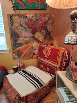 Colorful Patchwork wall tapestry - Indian hippie wall decor - boho style wall hanging