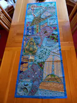 Table runner - wall tapestry boho style Indian wall hanging  colorful table runner