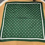 Luxe Satin Scarf – Green Polka