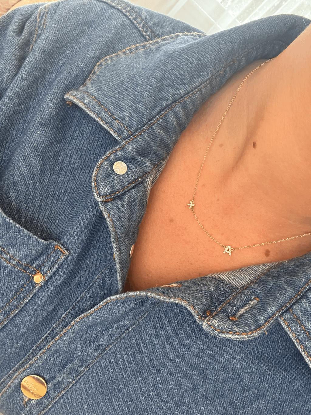 Custom 2 Charm Necklace Gold