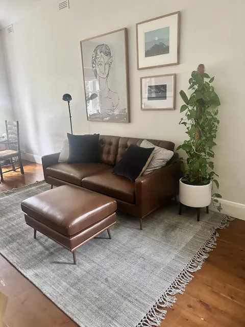 Lioris Ottoman – Bourbon Leather