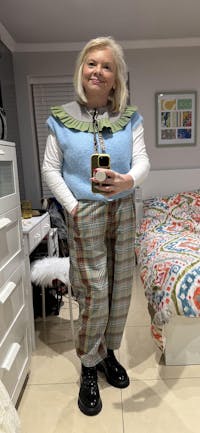 Finn barrel leg trouser - Check