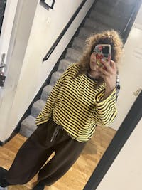 Nico Striped tee - brown/yellow