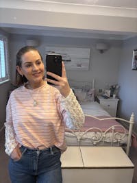 Lace double layer tee - pink