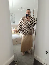 Checkerboard fleece - chocolate