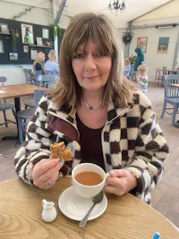 Checkerboard fleece - chocolate