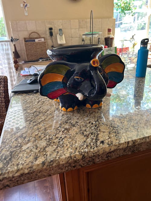 Talavera Elephant Planter | Colorful Mexican Ceramic Pot