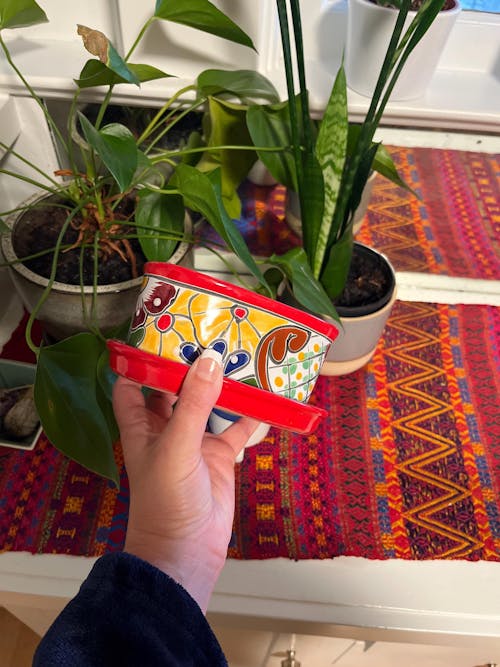 Small Talavera Flower Pot | Colorful Hand-Painted Mexican Planter