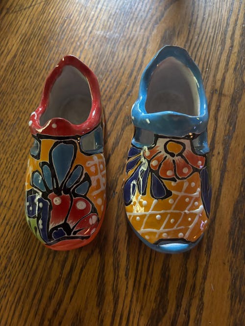 Colorful Talavera Shoe Planter | Hand-Painted Mexican Pottery Plant Pot
