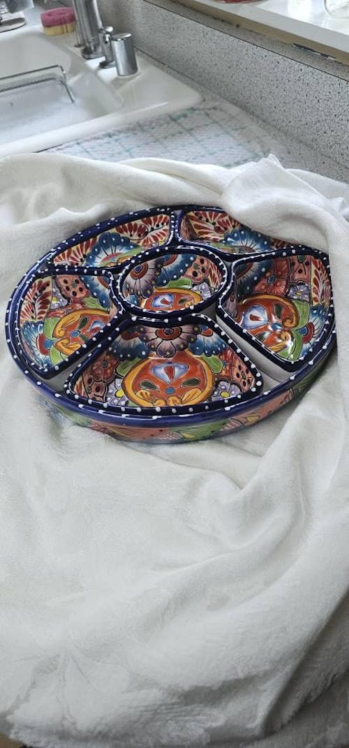 Talavera Sectional Appetizer Tray | Mexican Hand-Painted Pottery