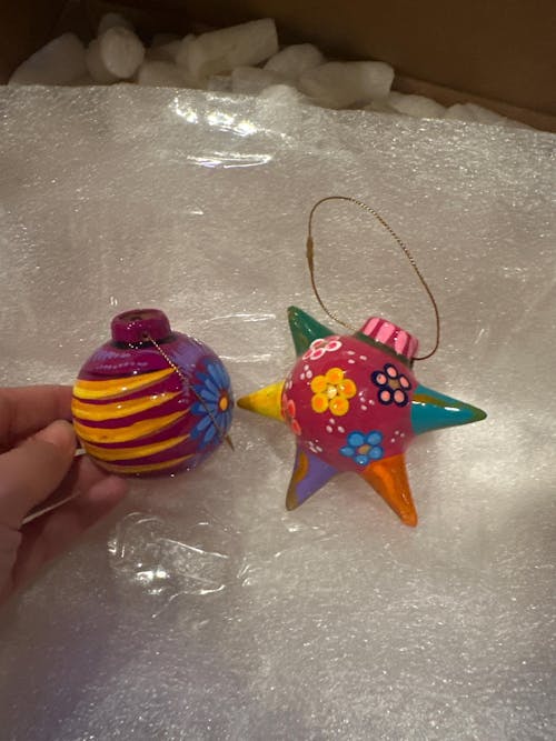 Talavera Christmas Ornaments | Festive Folk Art Decor