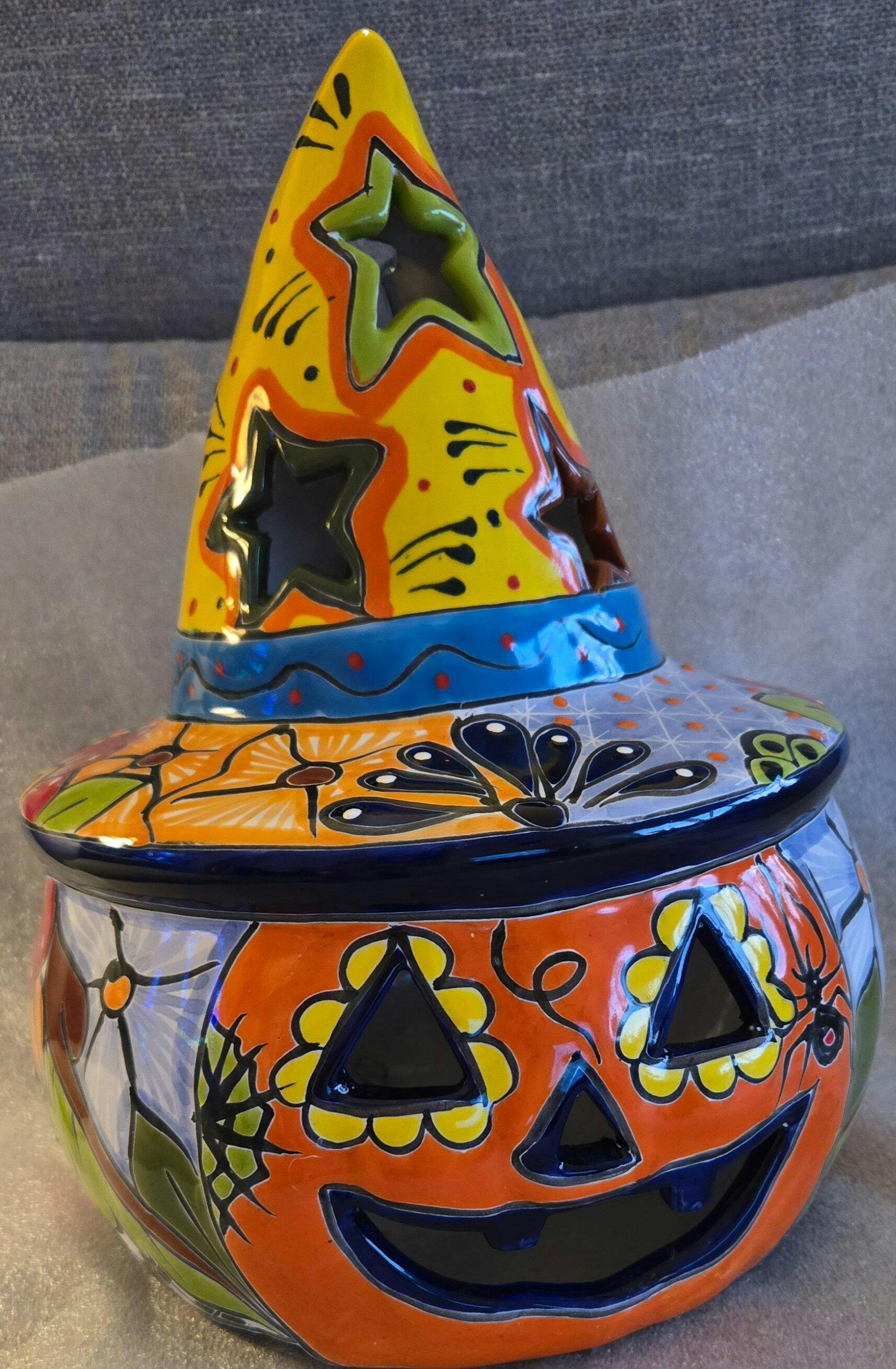 Handcrafted Talavera Jack-O'-Lantern Pumpkin