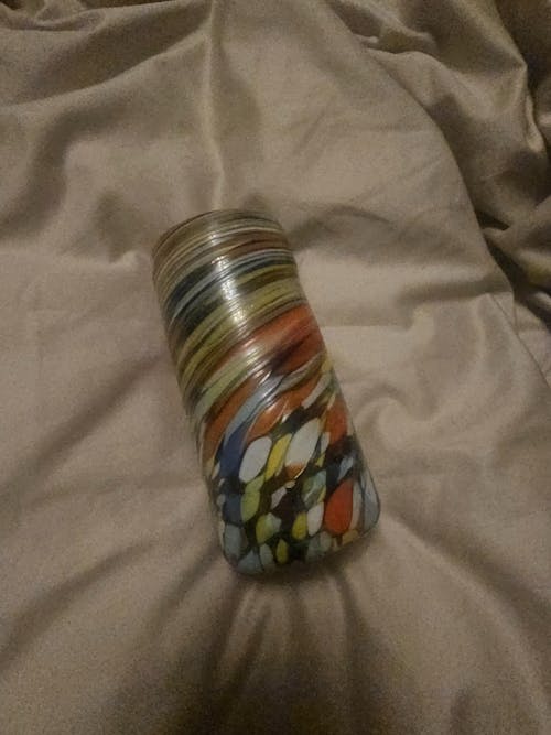 Colorful Hand-Blown Tumbler | Confetti Swirl Mexican Glass