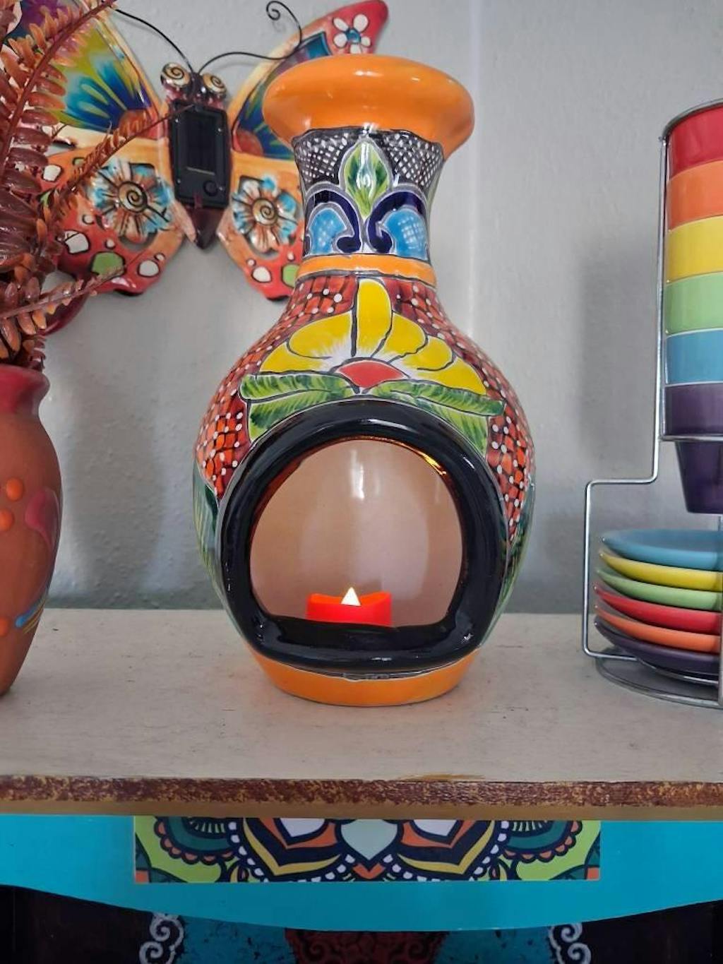 Handmade Talavera Chimney | Vibrant Mexican Ceramic Decor