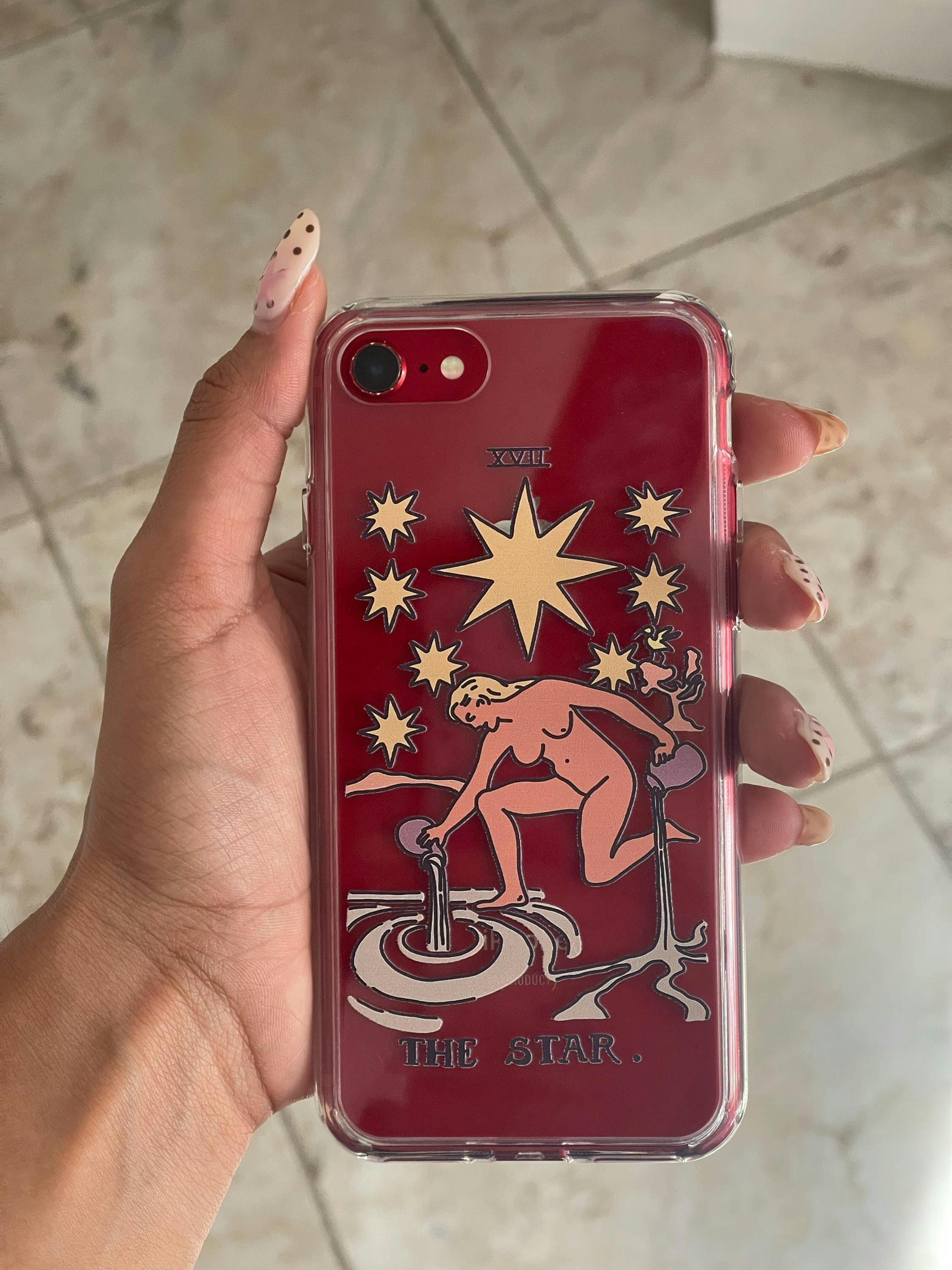 Tarot Card Illustration Clear Phone Cases for Apple iPhone