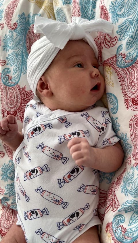 Organic Cotton Baby Onesie - White Bunny Candy