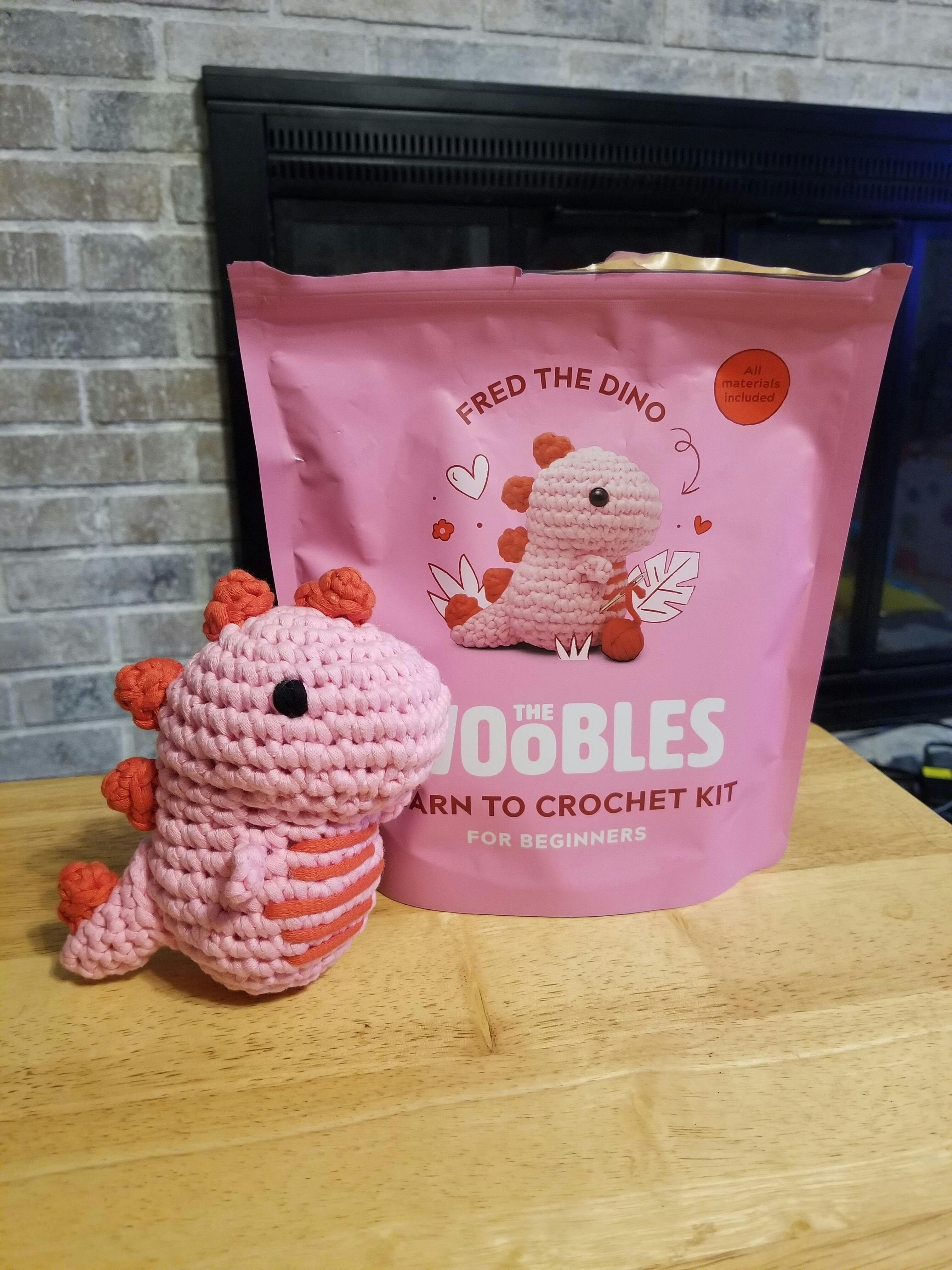 Pink Dinosaur Crochet Kit for Beginners The Woobles