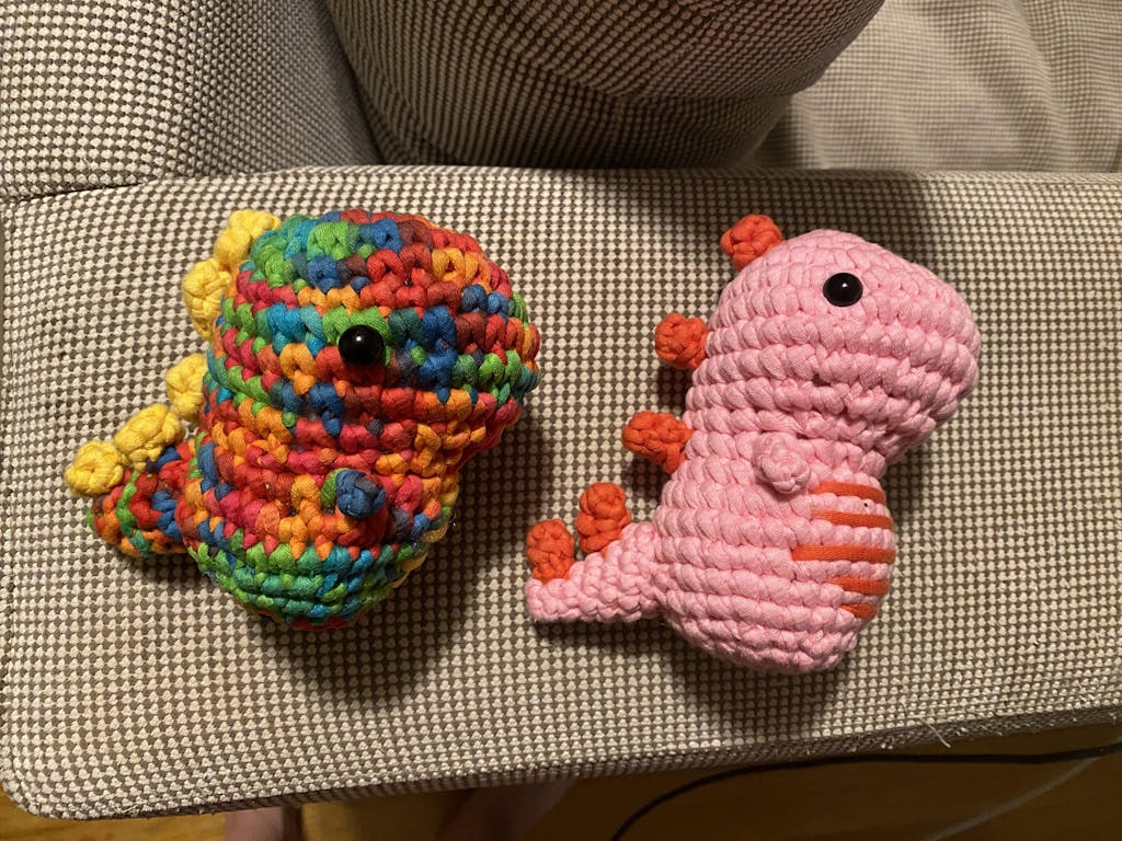 Pink Dinosaur Crochet Kit for Beginners The Woobles