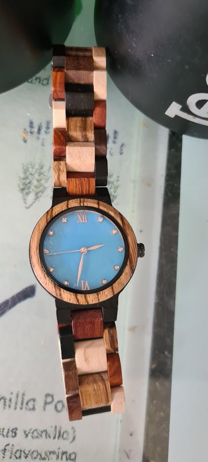 Strap Woodwelt Rustic Men's Handcrafted Engraving Ebony Rose Wood