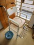 Commode Chair Aluminum Alloy with Wheels, Footrest & Sponge Cushion