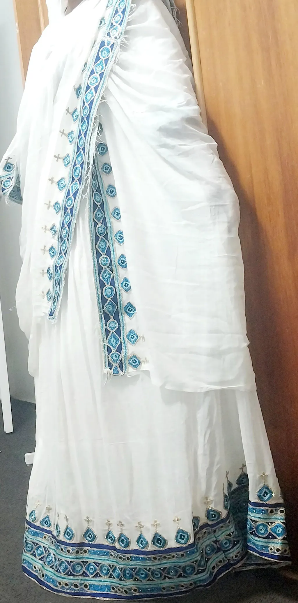 Blue Embroidery Habesha Dress Classic Ethiopian Dress Style Vibrant Habesha Kemis 473