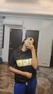 Round Neck Oversized Unisex Half Sleeves T-Shirt with Flower Print