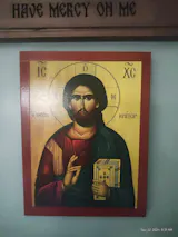 Jesus Christ icon, Handmade Greek Orthodox icon of our Lord, Byzantine religious wood plaque