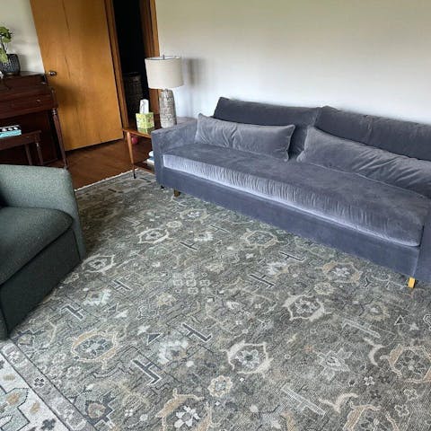 Olive Green Grey Persian Style Modern Traditional Hand Knotted Wool Rug,CUSTOMIZE in any Size.