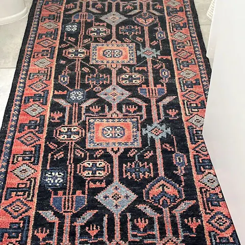 Red/Blue Turkish Woolen Rug Thick Pile Soft Hand Knotted Rug