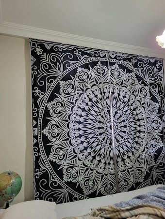 Black Bohemian Mandala Fon Perde