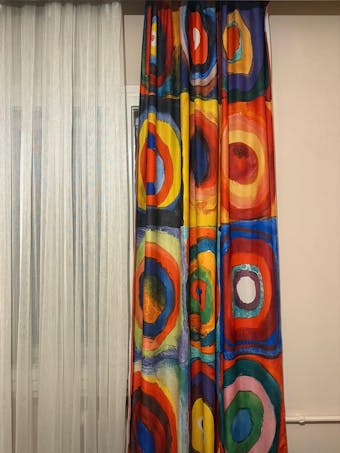 Color Study, Squares with Concentric Circles Perde