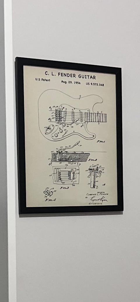 Fender Stratocaster Gitar v2 Vintage Poster