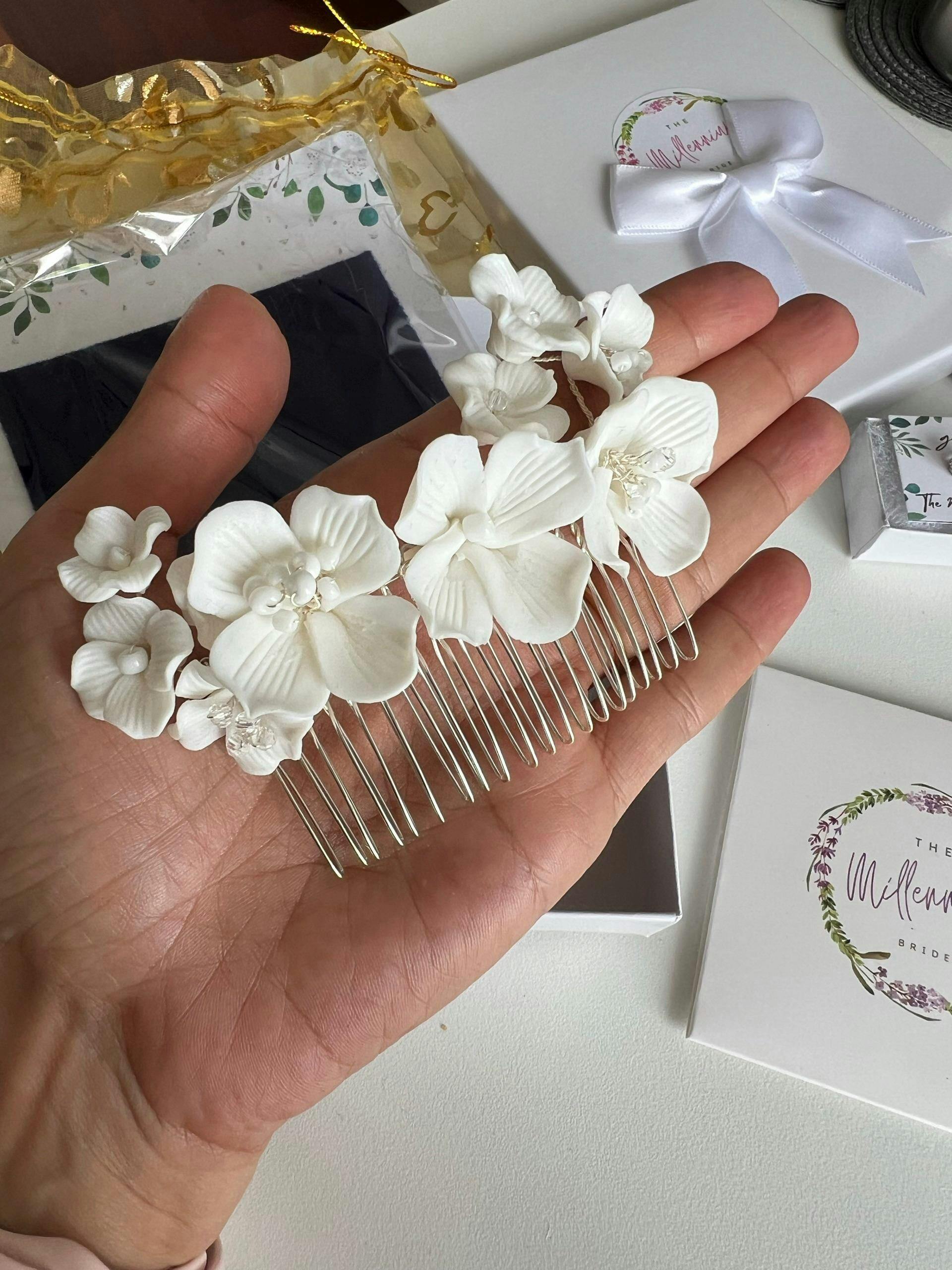 Near Me Simone Rocha Flower Hair Clip In White | UK White