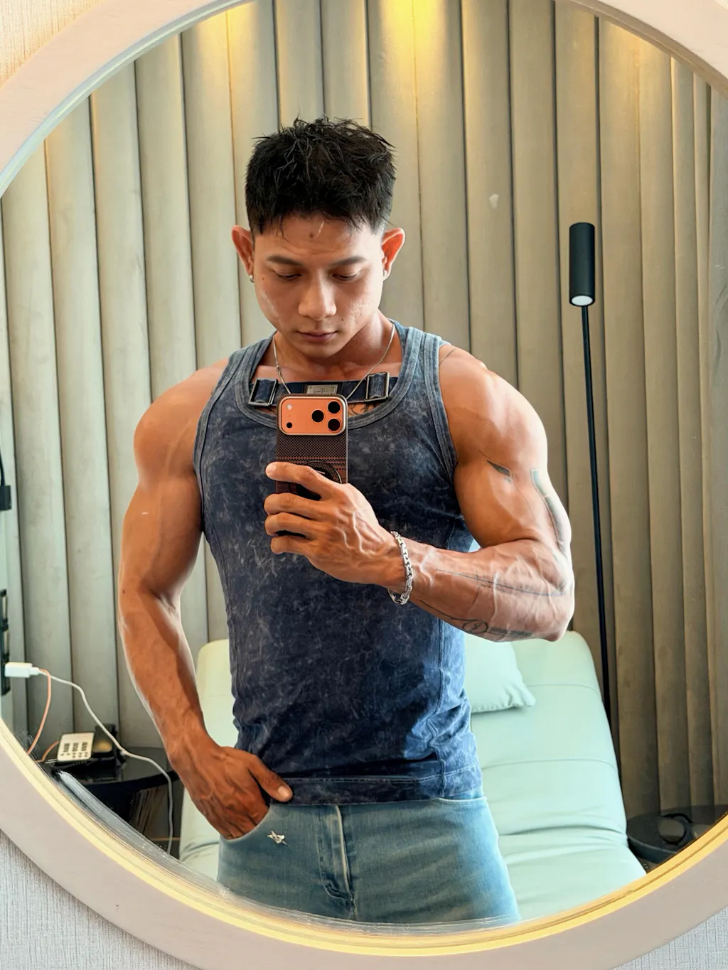 CRUSH tankT /Denim Blue