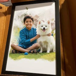 Custom Pet Watercolor Portrait – Personalized Wall Art for Pet Lovers 