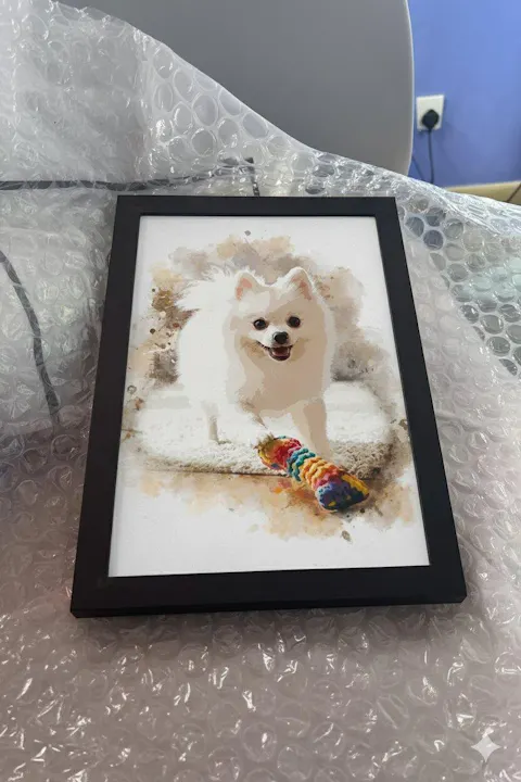 Custom Pet Watercolor Portrait – Personalized Wall Art for Pet Lovers 