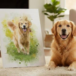 Custom Pet Watercolor Portrait – Personalized Wall Art for Pet Lovers 