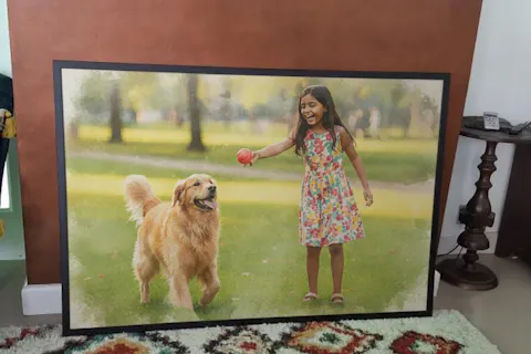 Custom Pet Watercolor Portrait – Personalized Wall Art for Pet Lovers 