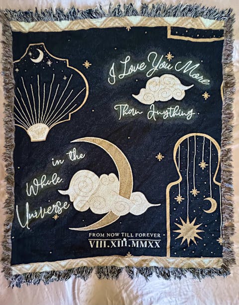ILY More than Anything in the Universe - Personalized Woven Blanket