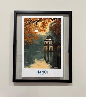 Hanoi Vietnam Turtle Tower Wall Art - Iconic Hanoi Landmark Decor