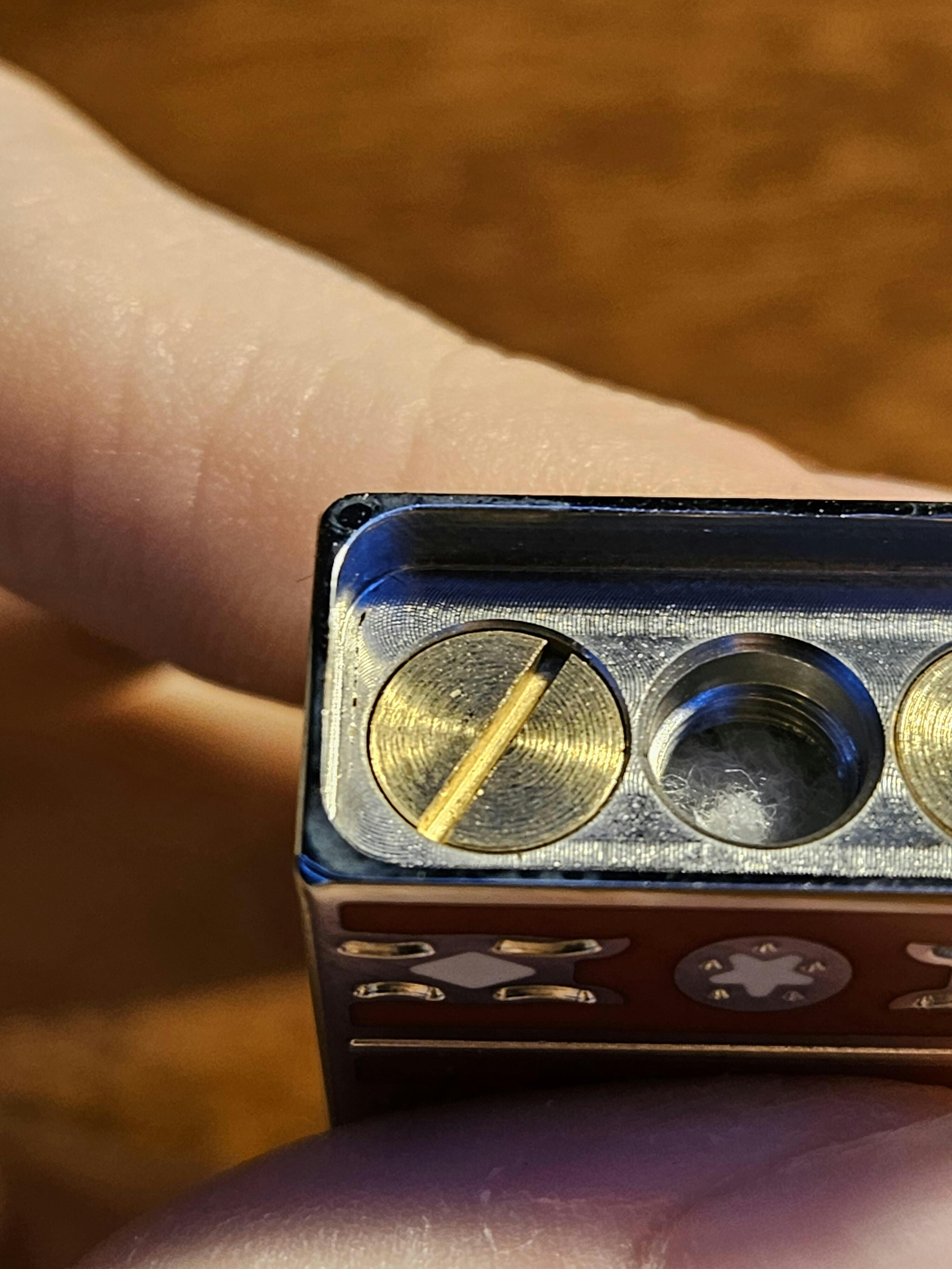 Vintage Brass Side Slip Meteor Engraved EDC Pocket Lighter
