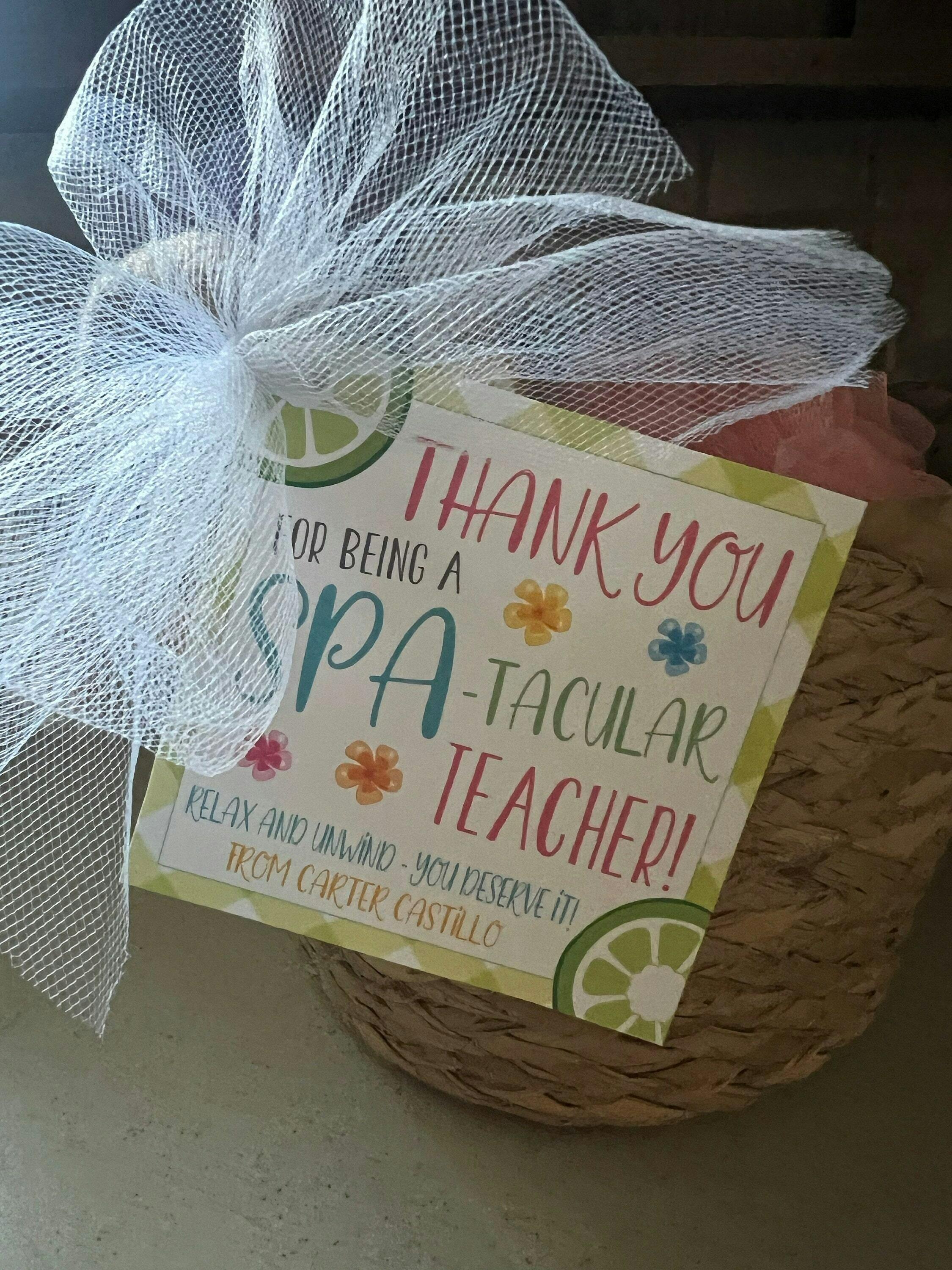 Spa Theme Teacher Appreciation Week Gift Tag — TidyLady Printables