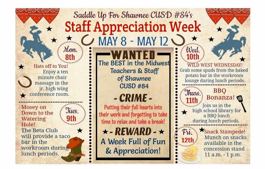 Country Western Teacher Appreciation Week Printable Poster — TidyLady ...