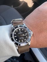 time+ 3-ring Distressed Leather Military Watch Strap Vintage Brown