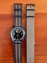 time+ Ballistic Nylon Military Watch Strap Vintage Bond - Matte Black