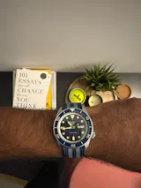 time+ Ribbed Nylon Military Watch Strap Navy Bond