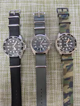 time+ Ballistic Nylon Military Watch Strap Black - Brushed