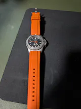 time+ FKM Rubber Raised Line Quick Release Watch Strap Orange